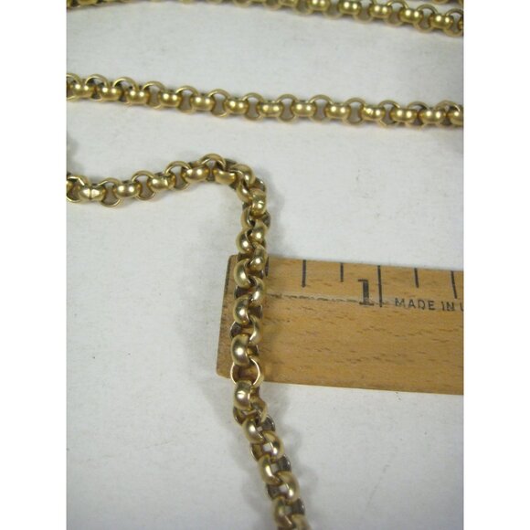Goldtone Vintage Chain Necklace 44 inch Openwork Orb Pendants Sautoir - Picture 4 of 9